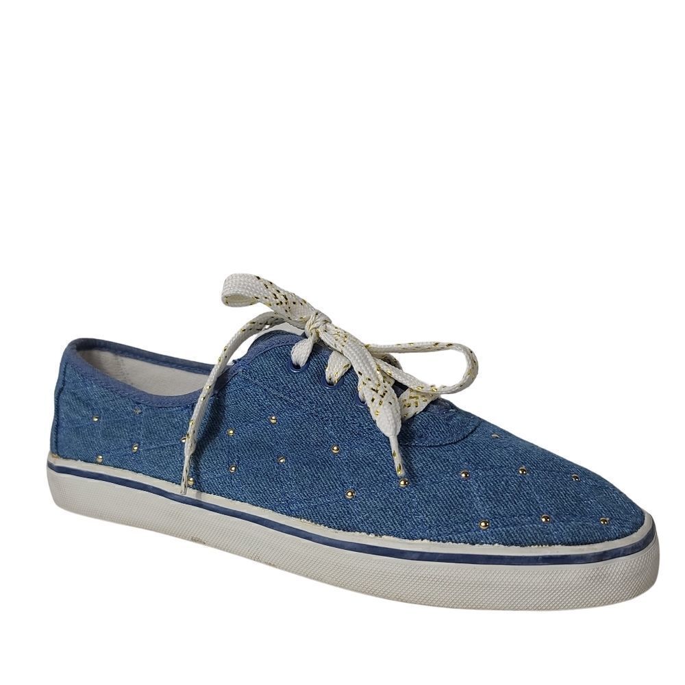 Sebastian Quilted Blue Studded Man Made Shoes